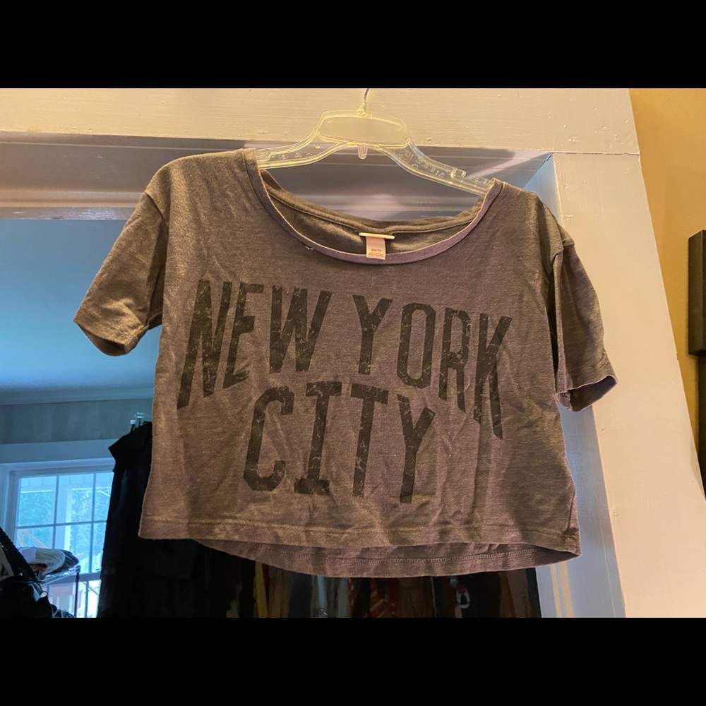 New York City Grey Crop Top